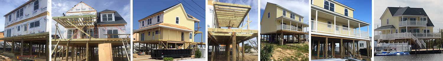 Progession of construction - waterfront modular home in Bayville, NJ