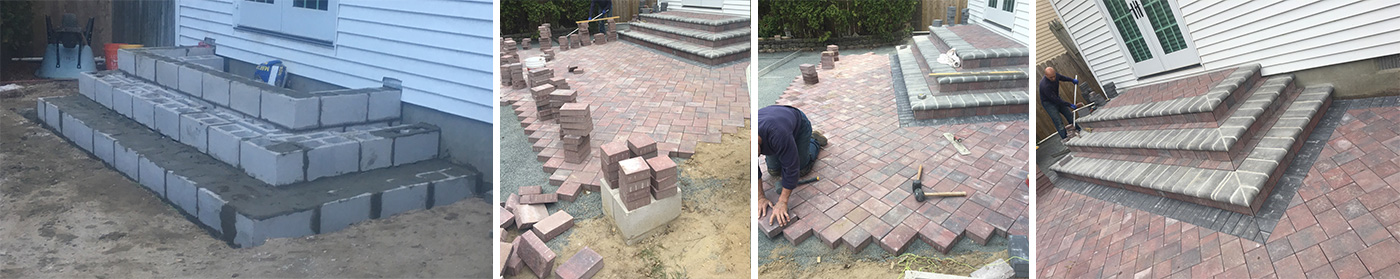 How we build  paver steps and patio in Brick, NJ