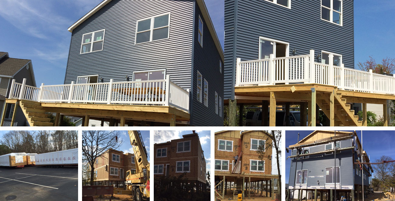 phases of construction for a modular home in Brick, New Jersey
